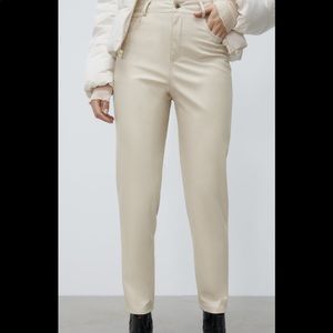 Faux leather fit pants